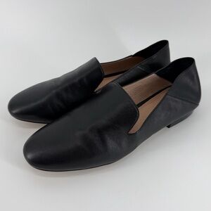 Halogen Black Soft Leather Flexible Loafer Flats, Women's 8